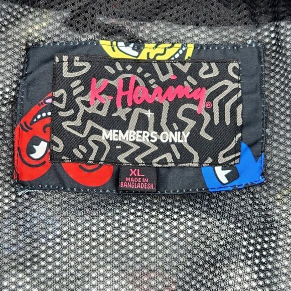 Members Only Keith Haring Heart Windbreaker Womens XL Kidcore Retro 90s Style - Picture 6 of 12